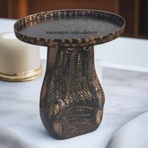 Table d'appoint ronde en métal durable au design antique moderne et élégant forme personnalisable pour chambre à coucher salon bureau-Rana Overseas Inc - Product Image 2