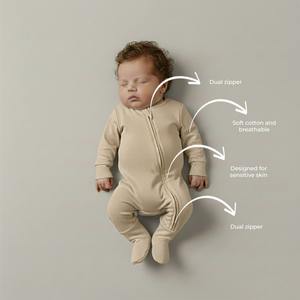 ชุดรอมเปอร์เด็กทารกผ้าฝ้ายระบายอากาศได้ดี นุ่มสบาย สำหรับเด็กแรกเกิดและเด็กเล็ก - Product Image 4