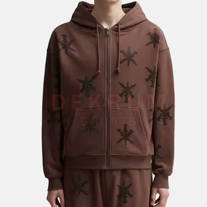 ออกแบบสีสันเฉพาะตัว เสื้อฮู้ดสตรีทแวร์ผู้ชายสำหรับฤดูหนาว ประดับด้วยคริสตัล แห้งเร็ว พิมพ์โลโก้ตามสั่ง - Product Image 5