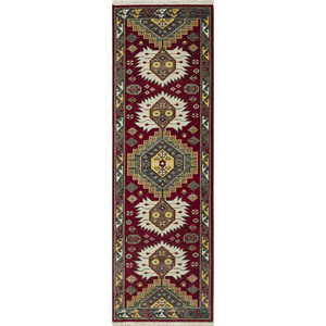 Savana Large Area Hand Knotted Wool Rug <b>Red</b> Orange Geometric Kilim for Entryway Hallway Home-Model Lca-2351 9x12 Rectangle - Product Image 1