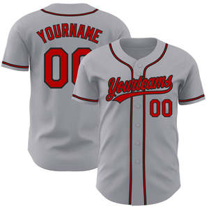 2024 nueva colección personalizada sublimación ropa de béisbol para hombres botón abajo béisbol Jersey color gris para la venta - Product Image 1