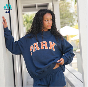 High Quality Custom Women Front Turtleneck Long Winter/Autumn 360g 100%Cotton Fleece Oversize Relaxed Eco-Friendly Breathable - Product Image 5