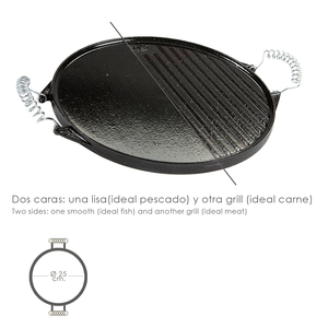 Piastra Rotonda in Ghisa Smaltata 25 cm. - Product Image 3