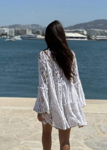 Nouvelle Robe de Plage Longue en Coton Biologique 100% pour Femme, Motif Floral en Dentelle au Crochet, Lavable, avec Boutons – Collection Été 2025 - Product Image 2