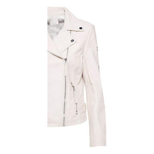 Chaqueta de Motocicleta de Piel de Oveja Genuina Hecha a Medida de Primera Calidad para Mujer, con Cremallera, Diseño Estampado Sólido, Resistente al Viento, Elegante, para Invierno - Product Image 5