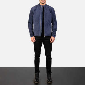Indemand Blouson aviateur en cuir respirant élégant pour hommes Veste d'extérieur confortable et légère de luxe avec logo personnalisé - Product Image 5