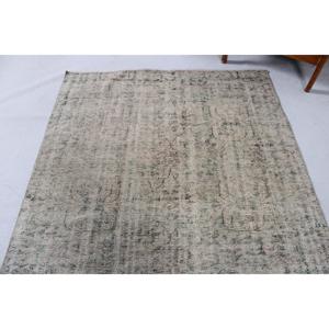 Tapis turc vintage, tapis de 4,9 x 8,3 pieds, tapis persan gris vert - Product Image 5