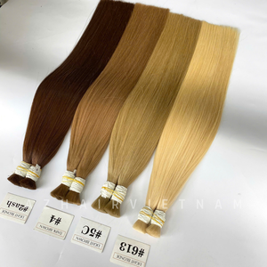 <b>Silky</b> Smooth Super Double Drawn Bulk Straight Bundles Ash Blonde Color 100% Vietnamese Human Hair Extensions - Product Image 4