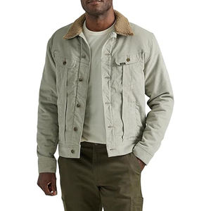 Chaqueta vaquera extragrande de lona gruesa para hombre de alta calidad con logotipo personalizado estilo Hip Hop para invierno al por mayor - Product Image 1