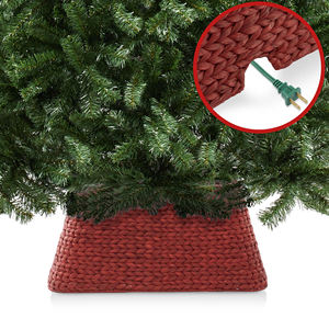 Falda para Árbol de Navidad de Ratán Verde Elegante, Tejida a Mano, Decoración Navideña, Fabricante OEM ODM, Venta al por Mayor - Product Image 6