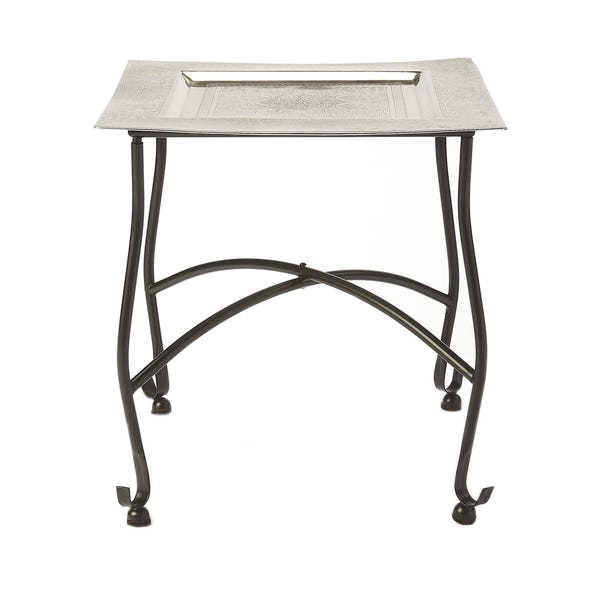 銅製アンティークモロッココーヒーテーブル クラシック木製ベース 四脚