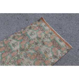 พรมตุรกี 3.2x6.4 ฟุต สีน้ำตาลเขียว พรมขนสัตว์โมร็อกโกแบบวินเทจ - Product Image 5