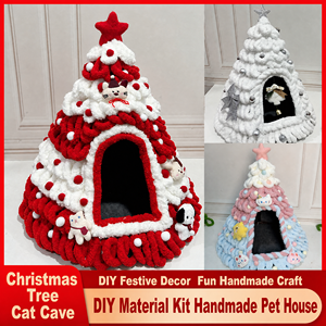 Weihnachtsbaum Katze Bett Hohle Wolle Filz Weich Bequem Haltbar Waschbar Abnehmbar Polyester Katzen Geschlossen Grosshandel - Product Image 2