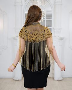 เสื้อปอนโชประดับลูกปัดผ้าซาตินสุดหรูสำหรับงานปาร์ตี้ของเจ้าสาวเสื้อผ้าลูกไม้ประดับคริสตัลดอกไม้ประดับลวดลายไข่มุกหรูหรามีคุณสมบัติป้องกันไฟฟ้าสถิตย์ - Product Image 2