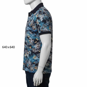 Chemises polo en coton polyester imprimé respirant Tissu extensible doux Coupe confortable Vêtements décontractés Chemise de sport pour hommes Mode - Product Image 2