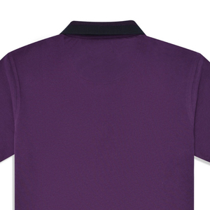 Polo pour homme haut de gamme 100% coton personnalisable tailles XL 5XL tissu écologique à motif uni violet design piqué - Product Image 5