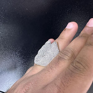 Luxe moissanite ronde élégante visage d'animal bague en diamant 925 argent laboratoire d'éternité créé bagues en diamant pour les femmes - Product Image 5