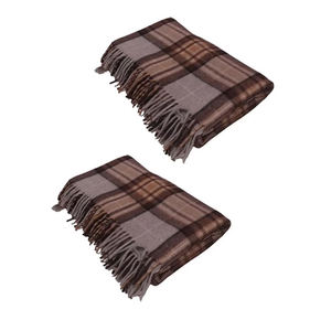 Manta suave y acogedora de lana 100% para sofá Manta de lana Mackeller a precio mayorista - Product Image 4