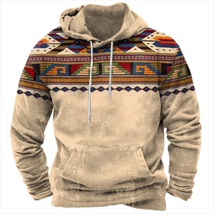 Jersey Retro con Capucha para Hombre, Sudadera Informal de Estilo Étnico, Ropa de Manga Larga para Hombre, Chaqueta de Otoño de Gran Tamaño - Product Image 6