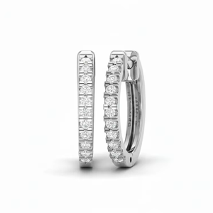 Everyday Elegance <b>Gold</b> Small Diamond <b>Huggies</b> Earrings For Women Featuring Brilliant Sparkle And Comfortable Fit For Daily Wear - Product Image 1