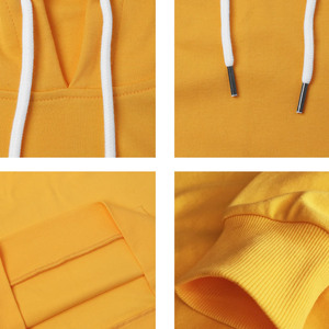 Venta caliente Otoño Invierno Sudadera con capucha naranja Ropa de alta calidad Mujer Jersey de manga larga Suéter Sudadera de punto con textura mixta - Product Image 6