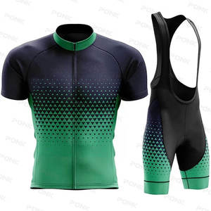 Ropa de ciclismo personalizada para hombre, ropa de bicicleta MTB, ropa de bicicleta negra transpirable, conjuntos de Jersey de Ciclismo de manga corta, pantalones cortos acolchados de Gel - Product Image 2