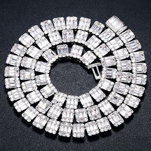 สร้อยคอบาแกตต์เย็นแบบโซ่เงินสเตอลิงฮิปฮอปสุดหรู - Product Image 4