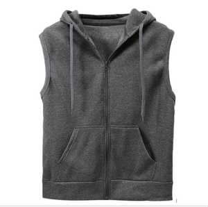 OEM Custom Logo High Quality Cotton Polyester Stylish Streetwear <b>Men's</b> Winter <b>Sleeveless</b> <b>Hoodies</b> Plus Size Essential Hot Sale - Product Image 1