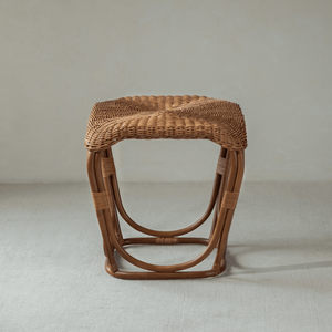 Table d'appoint en rotin naturel, table d'appoint en osier tissé à la main, design de cadre en rotin courbé, table d'appoint en osier pour la décoration du salon et de la chambre à coucher - Product Image 2