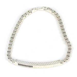 925 Sterling <b>Silver</b> Onyx Stone Greek Motif Cube Chain <b>Bracelet</b> Elegant Crystal <b>Bracelets</b> & <b>Bangles</b> - Product Image 4