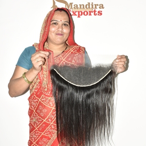 Extensiones de Cabello Natural Virgen Indio sin Procesar 13*6 HD para Frontal de Encaje, Liso, con Cutícula Alineada, Ondulado Natural, de una Sola Capa - Product Image 1