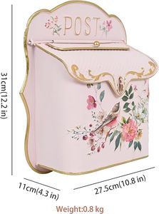 Boîte aux lettres en métal durable et antirouille, dernière arrivée, avec rangement protecteur pour la réception de lettres postales, utilisation résidentielle et de bureau - Product Image 2