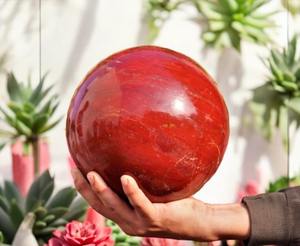 Venta al por Mayor de Bolas de Piedra de Jaspe Rojo Pulido de Primera Calidad MUNTAHA AGATE, Cristal Curativo, Energía, Meditación, Reiki, Feng Shui para el Hogar, 150-250 g - Product Image 4
