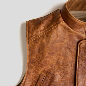 Chaleco Casual de Piel Genuina para Hombre, Nuevo Modelo, Transpirable, con Cuello en V, para Motocicleta, Talla Personalizable hasta 6XL - Product Image 4