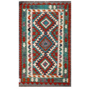 Alfombra Kilim de Maimana, Afganistán, 139 x 85 cm, Alfombras y Juegos de Alfombras Tradicionales Afganas - Product Image 1