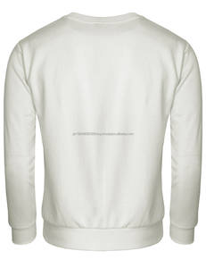 Ropa de hombre de manga larga con cuello redondo sólido sudaderas de lana en blanco sudadera de tripulación personalizada - Product Image 2