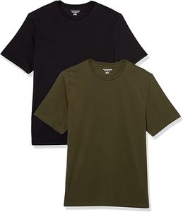T-shirt manches courtes col rond en tissu tricoté respirant coupe régulière pour homme avec impression bouffante logo avant 180 GSM couleur unie - Product Image 1