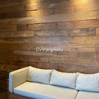 PANGESTU Panneaux muraux insonorisants et absorbants le son, design géométrique moderne, en bois de teck ancien, pour usage commercial, résidentiel et villas