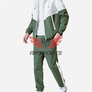 Unisex Retro 2 piezas Sport Sweat Suits Hombres Patrón sólido Windbreaker Hoodie Joggers y pantalones Cargo Casual Athletic Wear - Product Image 1