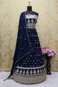 Robe longue brodée de style indien pour femmes, tenue de mariage et de fête - Product Image 6