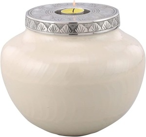 Elegant White Ceramic <b>Urn</b> for Adult Ashes <b>Large</b> Cremation Memorial Durable Tribute - Product Image 1