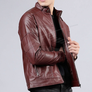 Chaqueta de cuero de Otoño Invierno para hombre, chaqueta de cuero de la mejor calidad para hombre, chaqueta de cuero genuino para hombre a la venta - Product Image 4