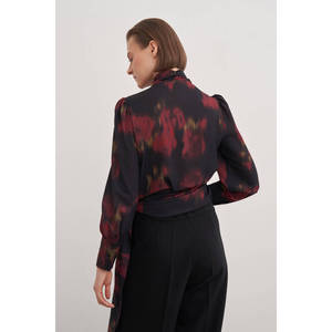 Blusa Floral Vintage Elegante para Mujer, Top de Gasa de Manga Larga para Oficina o Uso Casual - Product Image 6