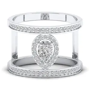 雷耶斯证书梨切割0.82克拉实验室成长钻石订婚戒指14k金纸牌订婚戒指女性生日礼物