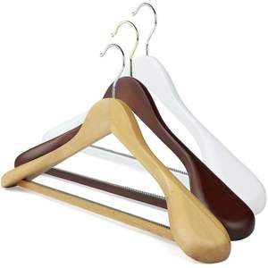 Handmade Solid <b>Wood</b> <b>Hanger</b> Durable Strong with Comfortable Handle for <b>Coat</b> Pant Suit Shirt in Wardrobe Bathroom Living Room - Product Image 1