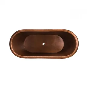 Low MOQ 72 Inch Copper Double Slipper Bathtub with Rings Manufacturer Wholesaler Factory Direct Sale - Product Image 5