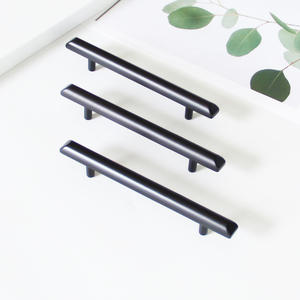 Contemporary Matte <b>Black</b> Stainless Steel Cabinet Handles Minimalist Drawer Pulls Kitchen <b>Cupboard</b> Wardrobe Furniture Hardware - Product Image 1