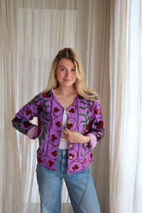 Chaqueta Bomber de Invierno Atractiva, Bordada a Mano, de Punto Suzani, para Mujer, Primavera, Algodón Ecológico, Estilo Bohemio Gitano, Crewel - Product Image 4