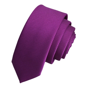 Cravate slim simple à rayures fuchsia - Product Image 2
