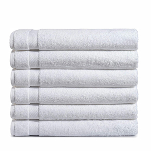 Serviette de bain à main personnalisée en gros logo brodé serviettes blanches 100% serviettes en coton pour ensembles de luxe d'hôtel - Product Image 1